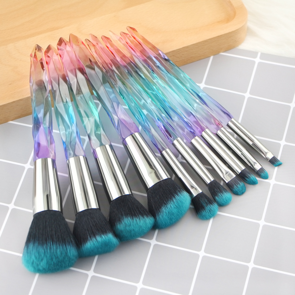 Colorful Makeup Brushes 10 pcs Set