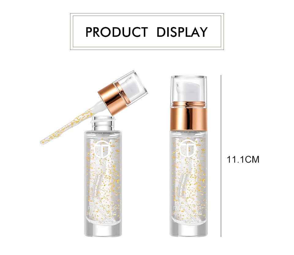 O.TWO.O Gold Foil Pre-Makeup Primer Anti-Aging Moisturizer Face Care Essential Oil maquillaje Base Liquid 18ml Makeup Skin Care