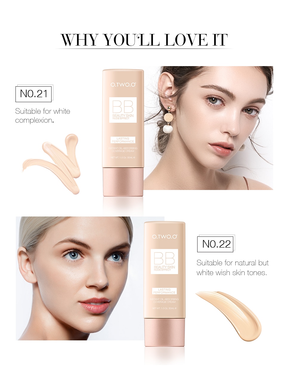 O.TWO.O 3pcs Cosmetics Kit maquillaje Face Whiten BB Cream Makeup Winter Oil Face Primer Full Coverage Concealer Makeup Kit