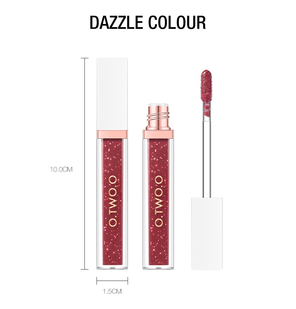 O.TWO.Fashion Sexy 7 Colors Moist Shining Lip Gloss non-stick cup Lipstick Sky Mirror Water Light Lip Glaze Lasting Makeup TSLM2