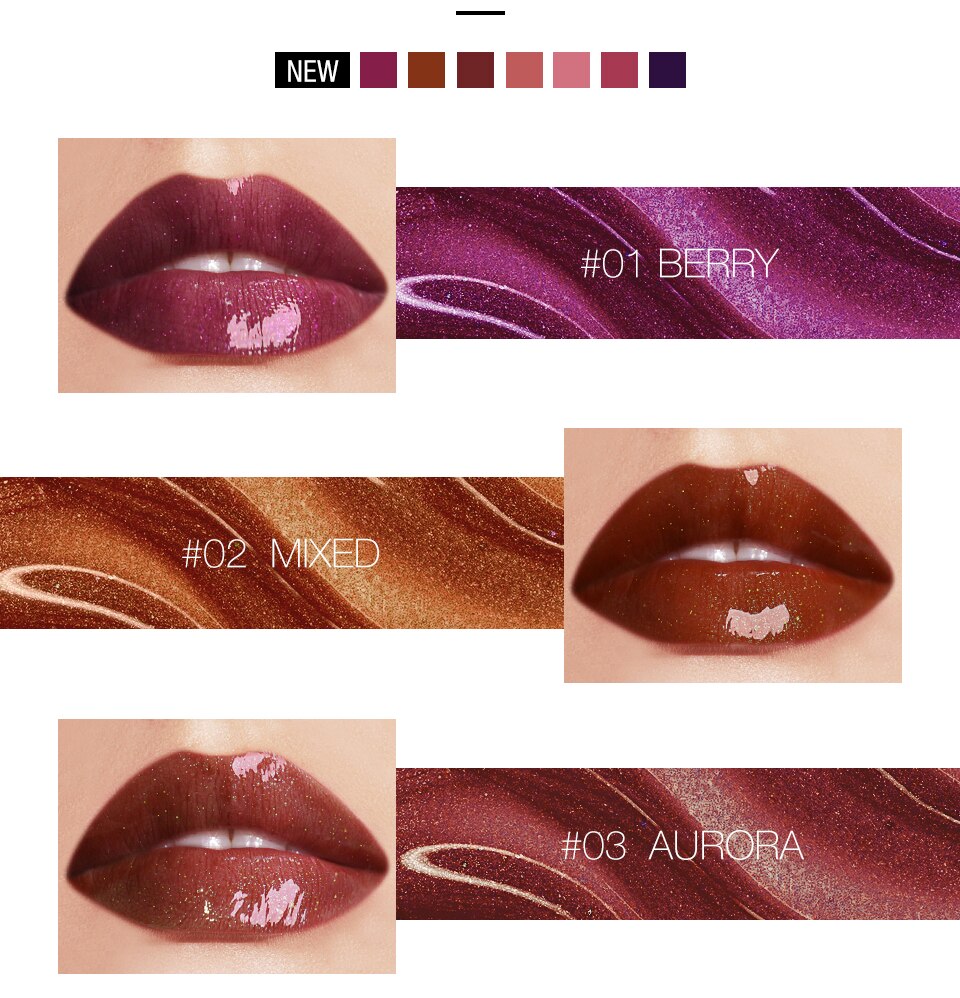 O.TWO.Fashion Sexy 7 Colors Moist Shining Lip Gloss non-stick cup Lipstick Sky Mirror Water Light Lip Glaze Lasting Makeup TSLM2