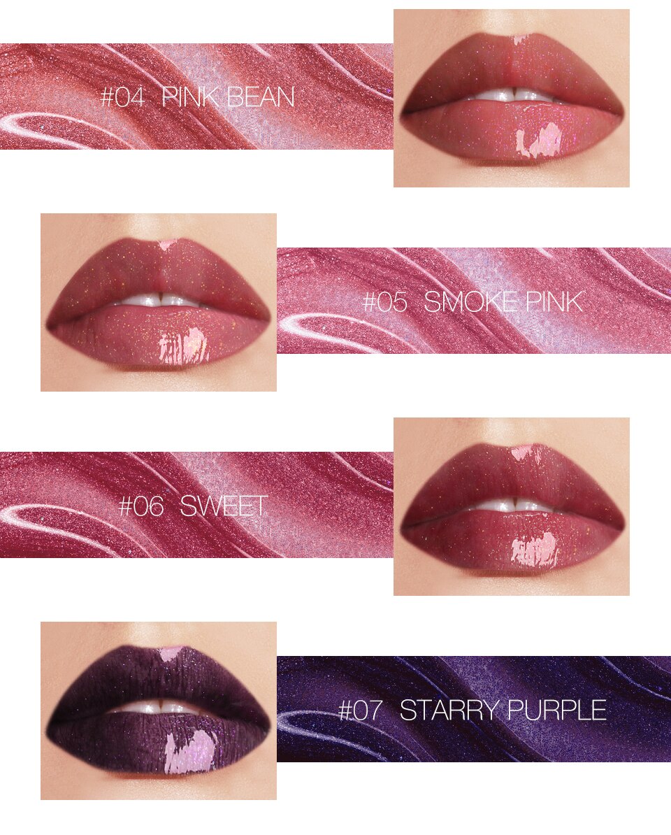 O.TWO.Fashion Sexy 7 Colors Moist Shining Lip Gloss non-stick cup Lipstick Sky Mirror Water Light Lip Glaze Lasting Makeup TSLM2