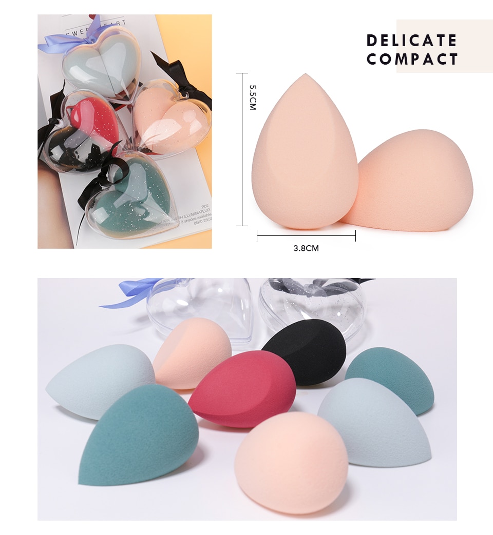 O.TWO.O Heart-Shape Box Makeup Sponge Soft Smooth Blending Face Liquid Foundation Concealer Cream Cosmetic Puff Make up Tools