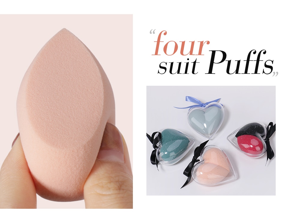 O.TWO.O Heart-Shape Box Makeup Sponge Soft Smooth Blending Face Liquid Foundation Concealer Cream Cosmetic Puff Make up Tools