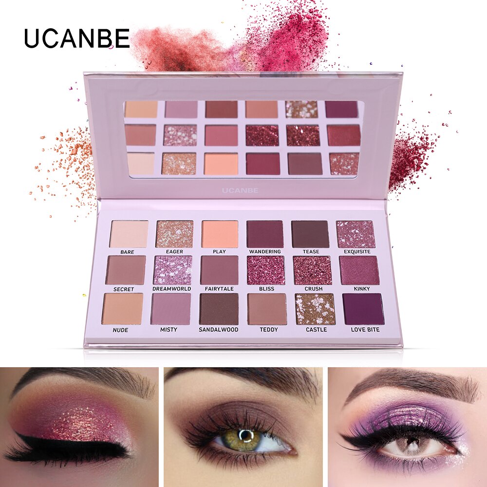 UCANBE 3pcs/lot Twilight+Aromas+Nebula 18 Color NUDE Eyeshadow Makeup Palette Glitter Shimmer Matte Pigment Eye Shadow Cosmetics