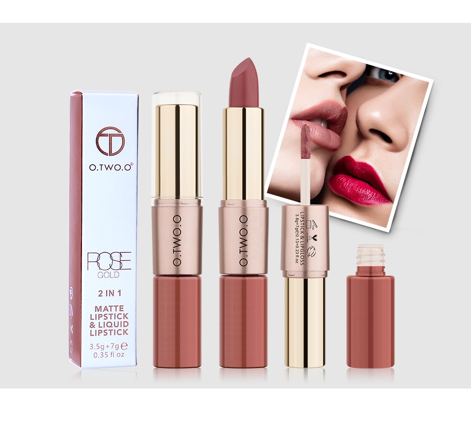 O.TWO.O 12 Colors Lips Makeup Lipstick Lip Gloss Long Lasting Moisture Cosmetic Lipstick Red Lip Matte Lipstick Waterproof