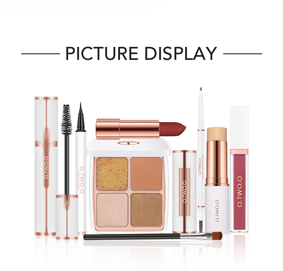 O.TWO.O 8pcs Makeup Kit High Quality With Mascara Eyeliner Lipstick Eyeshadow Palette Eyebrow Pencil Concealer Stick Lip Gloss